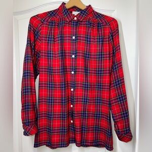J. Jill Petite Red Plaid Flannel Button Down Long Sleeve Women’s Small
